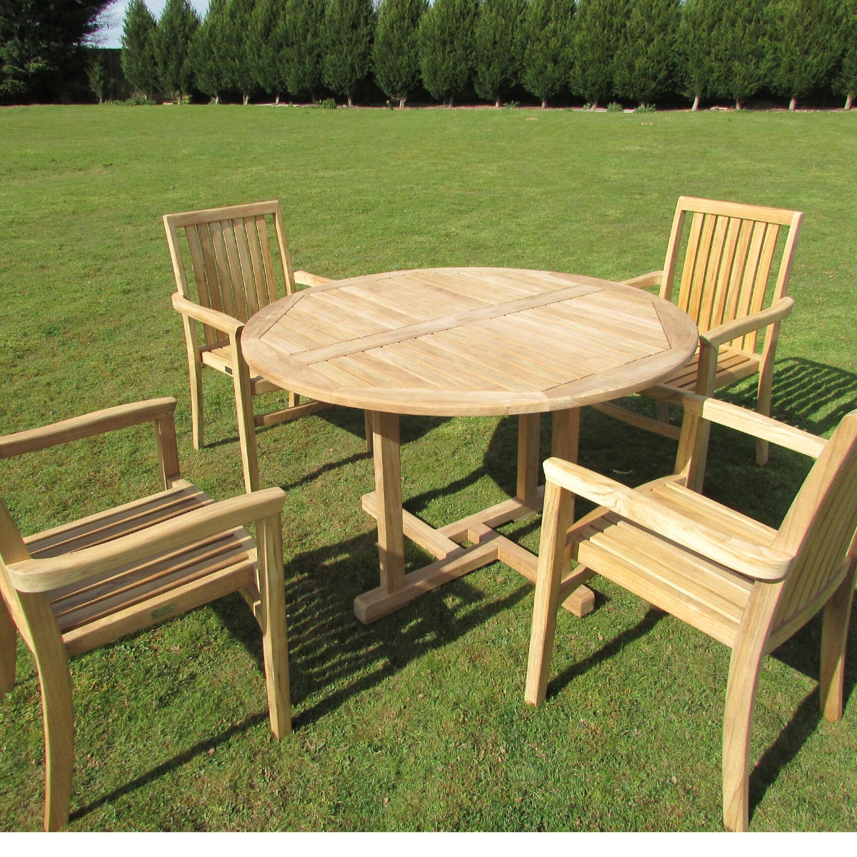 Teak Round Outdoor Dining Table Woodberry