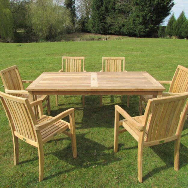 1.8m Rectangular Teak Outdoor Dining Tables x 4 - Woodberry