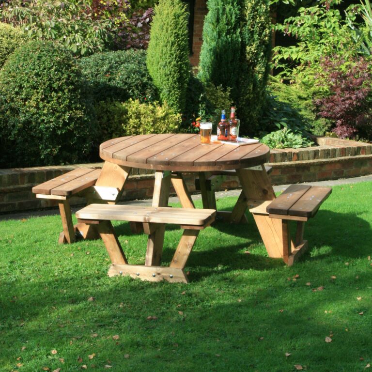 Commercial wooden picnic table
