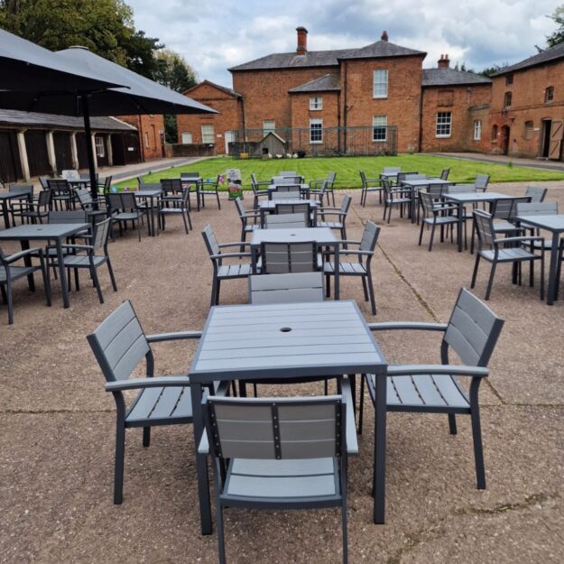 Grey square table