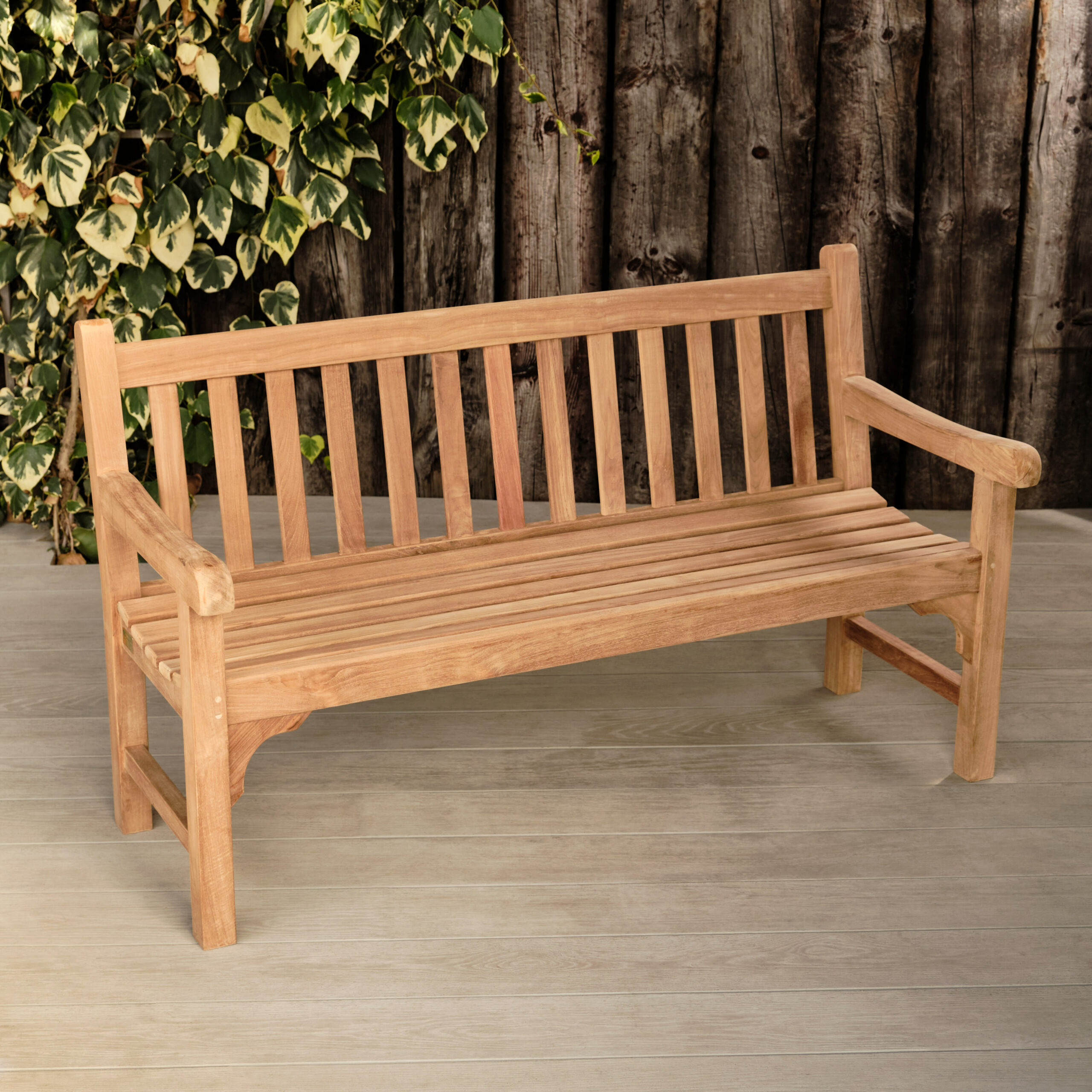 1.5m Teak Wooden Bench Commercial Outdoor Furniture 3 Scaled 