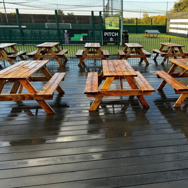 Powerleague Romford RM7 7AY Standard A Frame Wooden Picnic Tables