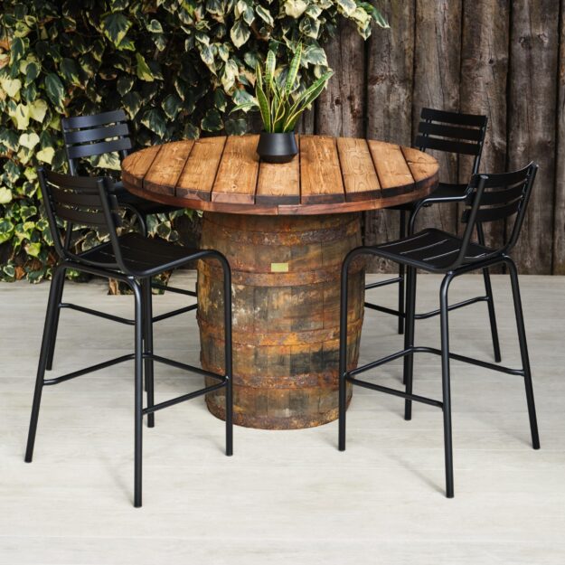 Outdoor Barrel Poseur Table