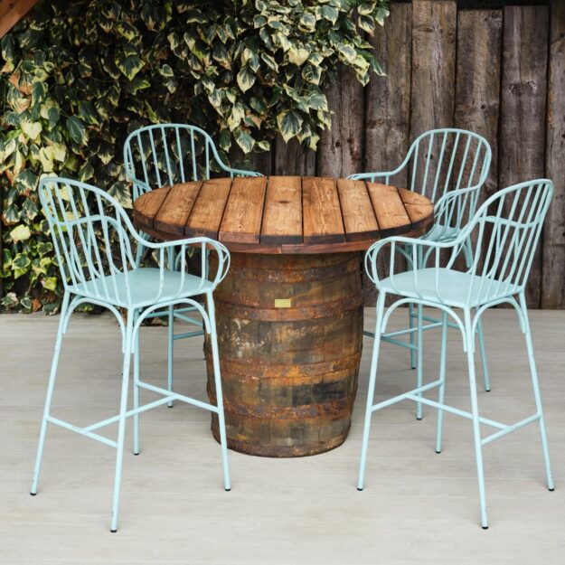 Outdoor Barrel Poseur Table