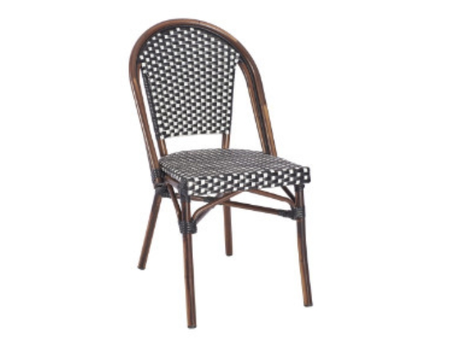 Black and white weave bistro chair