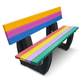 Colourful Recycled plastic bench