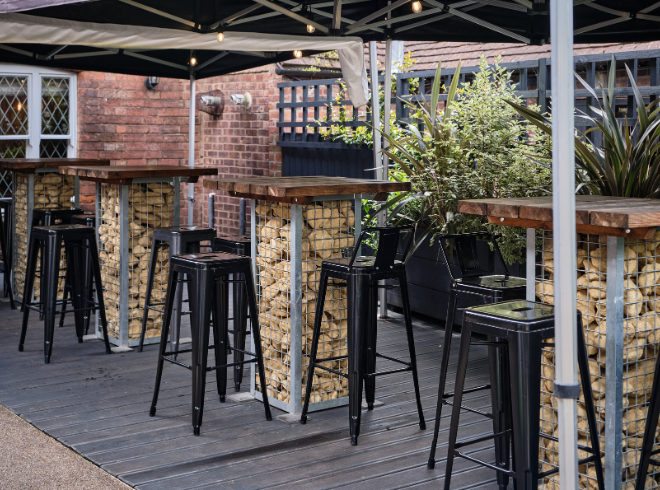 Gabion Bar Table Black Stool