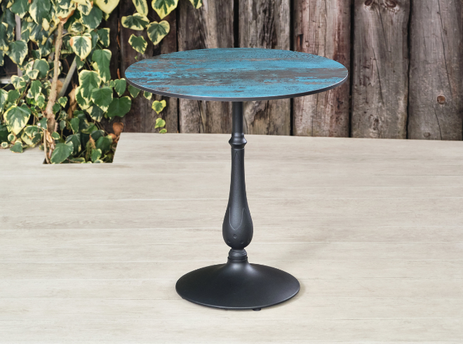 Round Pedestal Table Teal