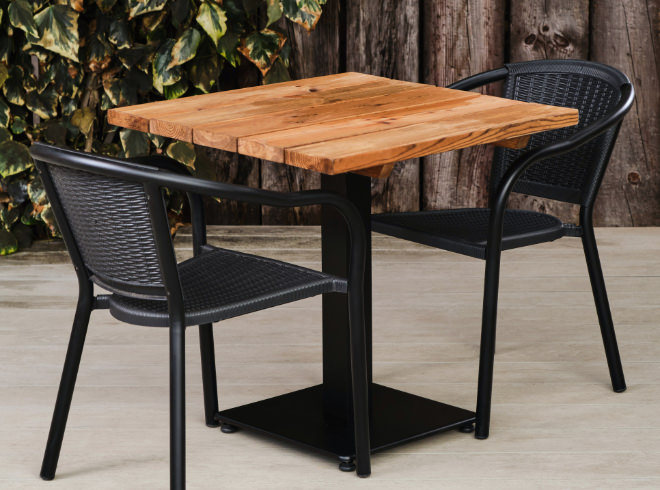 Square Chunky Wooden Pedestal Tables