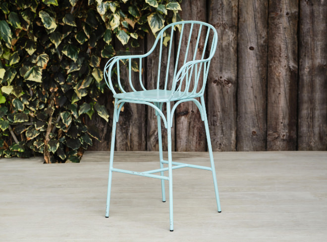 Teal Metal Bar Chairs1