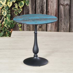 Teal Pedestal Table Round