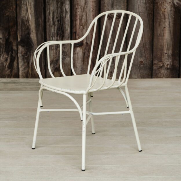 Metal Dining Armchair Dalton Range white