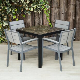 Square outdoor table and chairs set