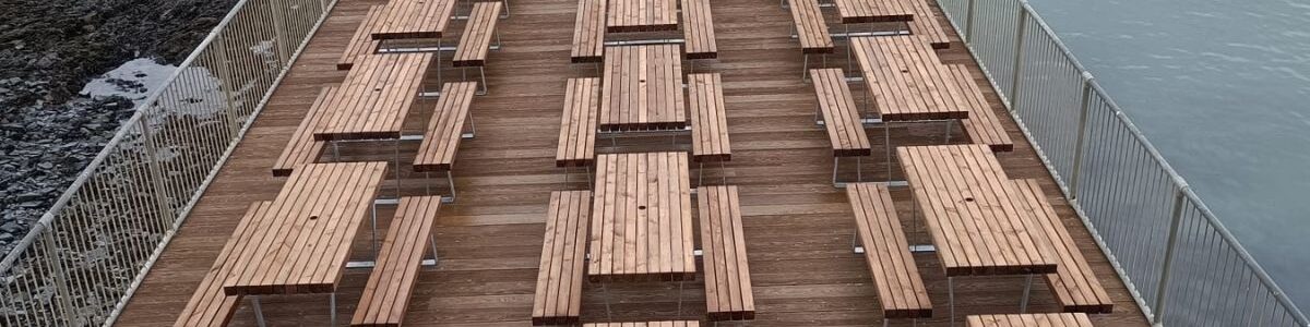 Aberystwyth Pier Wooden Picnic Tables