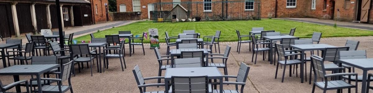 Shugborough Estate National Trust Pacific range tables and chairs