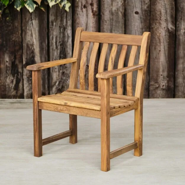 Hardwood outdoor armchair