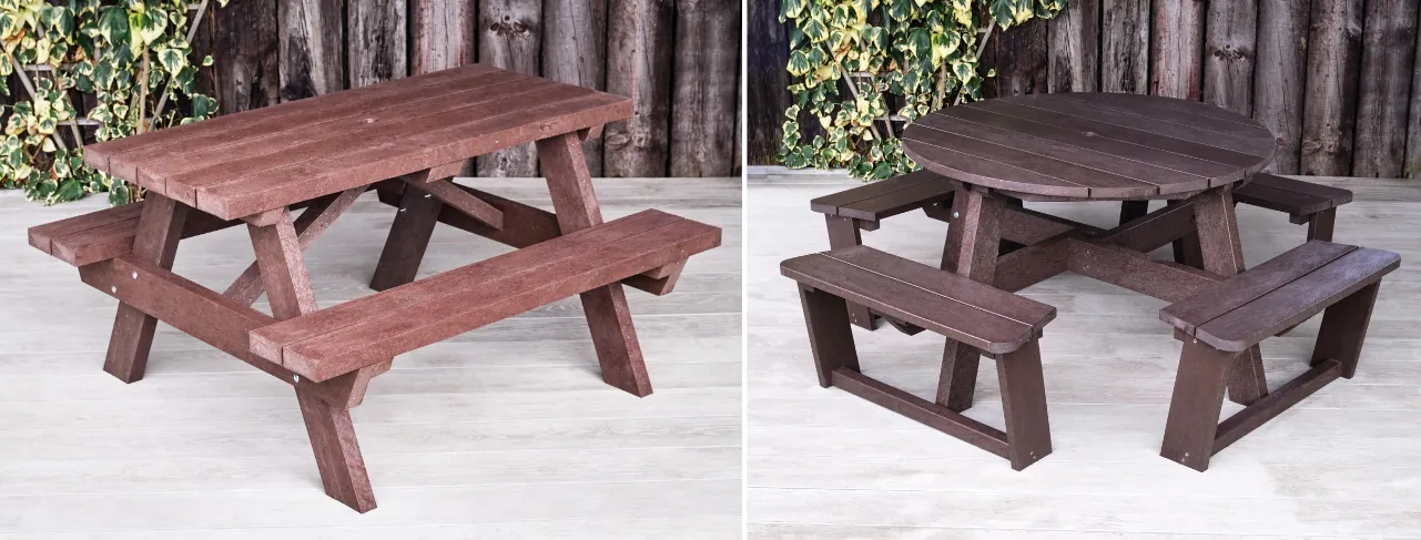 Recycled Plastic Commercial Picnic Benches and Tables