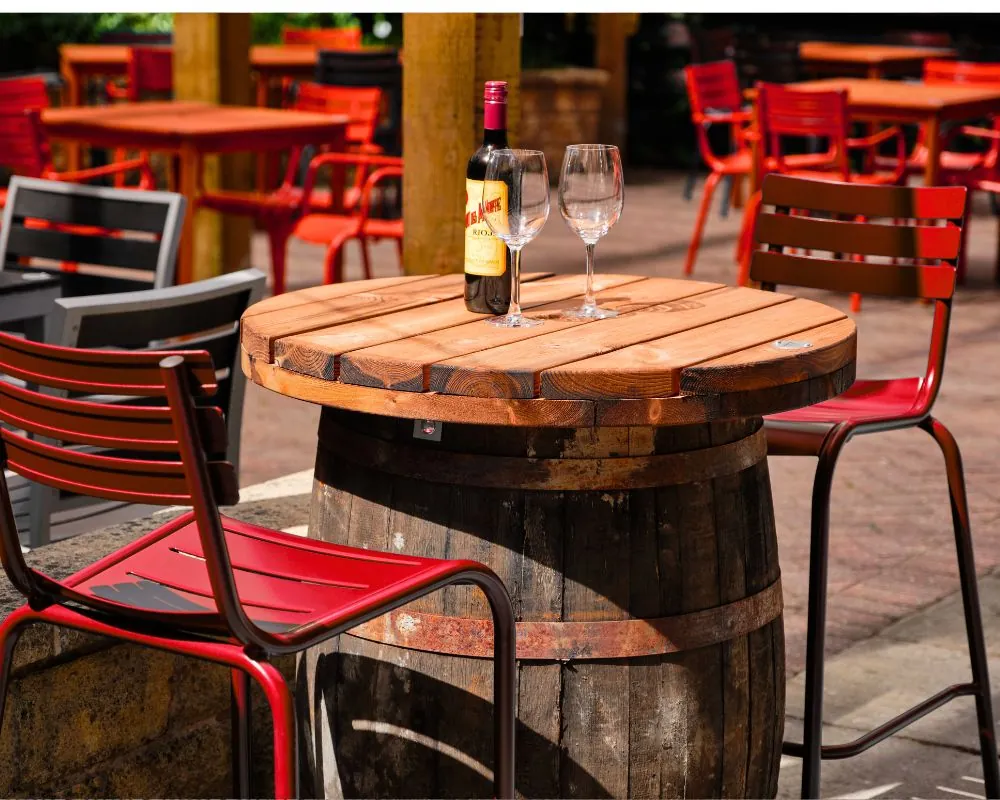 Festive pub furniture