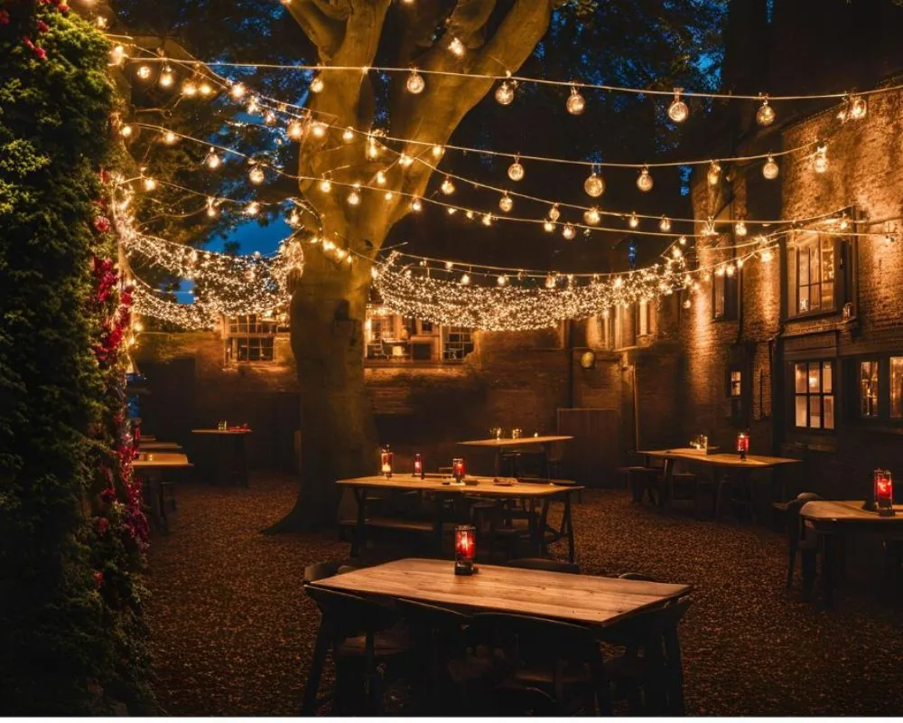 Festive pub lighting