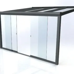 Image of glass sliding doors for aluminium shelters