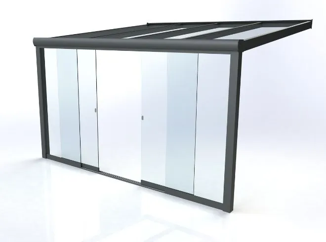 Image of glass sliding doors for aluminium shelters