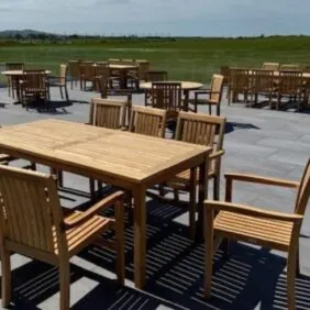 teak furniture at golf club