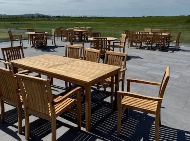 teak furniture at golf club